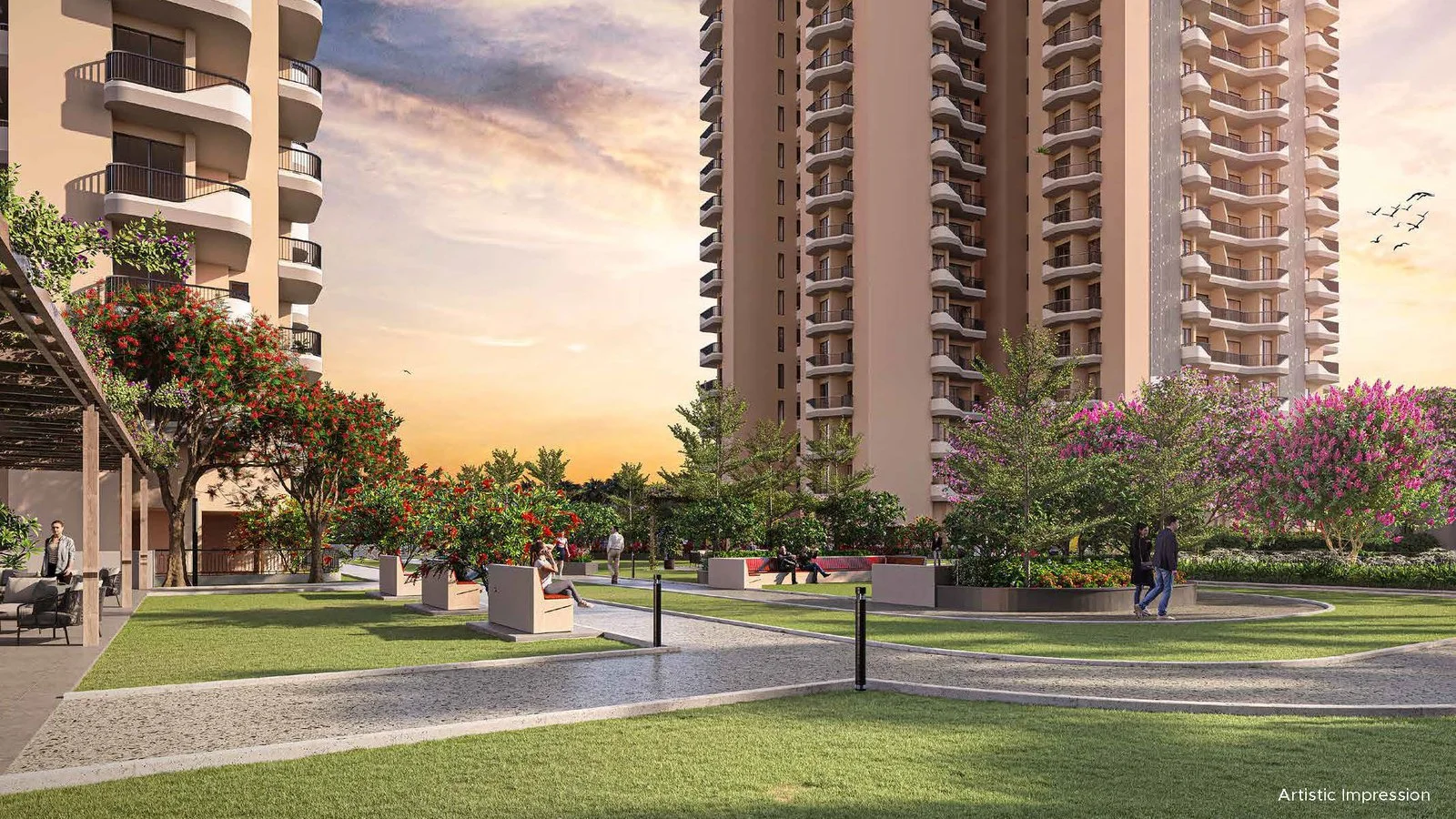 Sunset View of Residential Towers